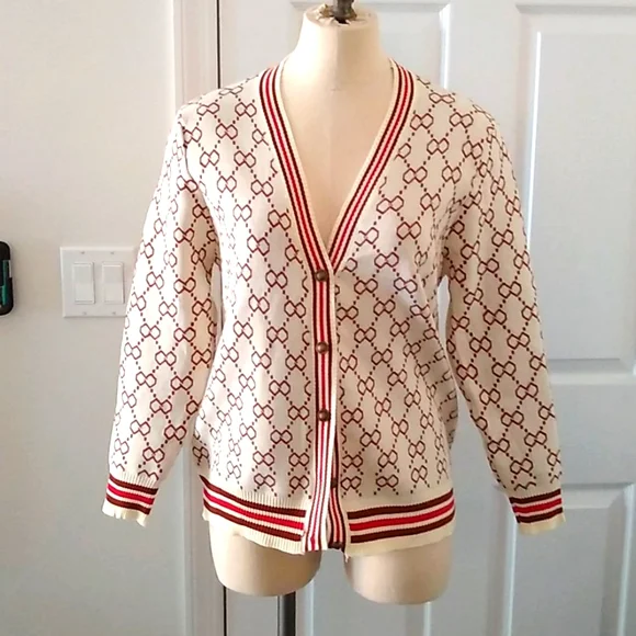 Bow Loop Print Cardigan - Picture 1 of 6